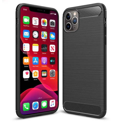 Flexi Slim Carbon Fibre Case for Apple iPhone 11 Pro - Brushed Black